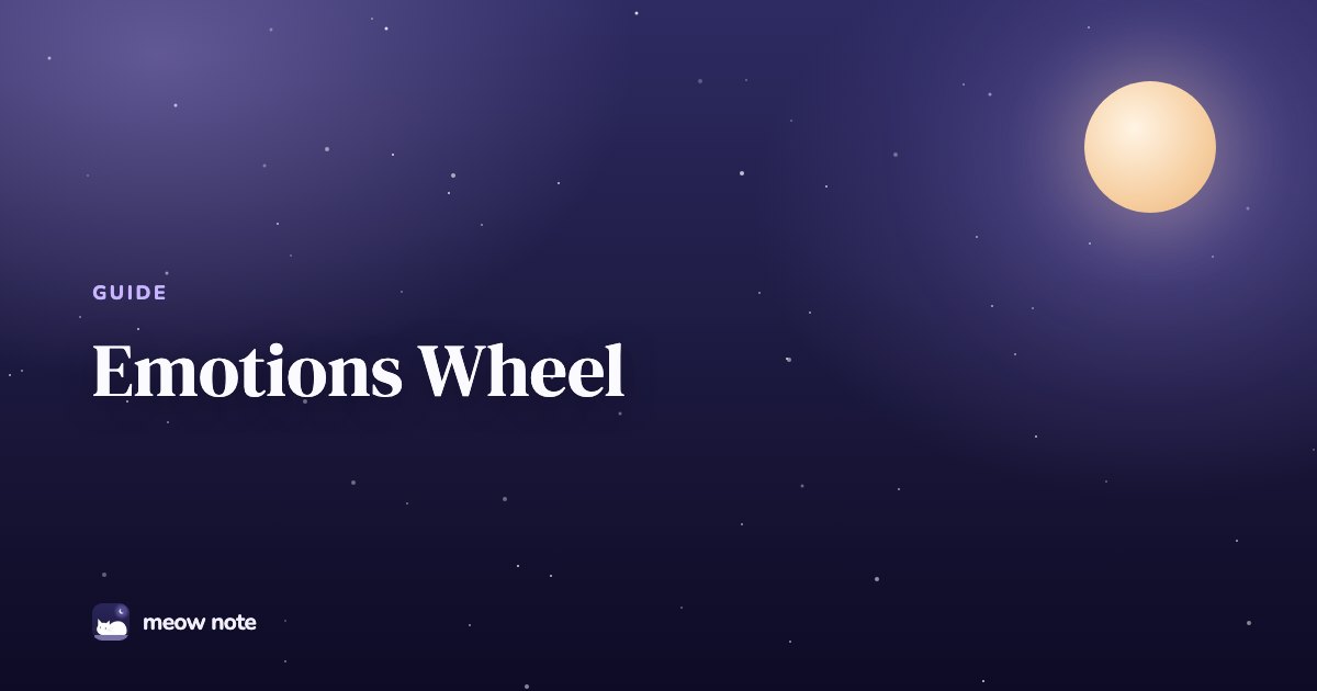 A crescent moon and the text Emotions Wheel: What It Is and How to Use It at Night