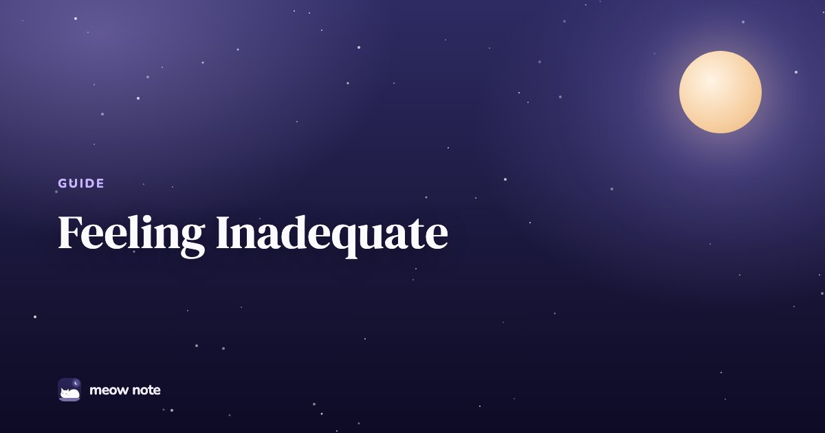 Night sky with a full moon and the title Feeling Inadequate in white text