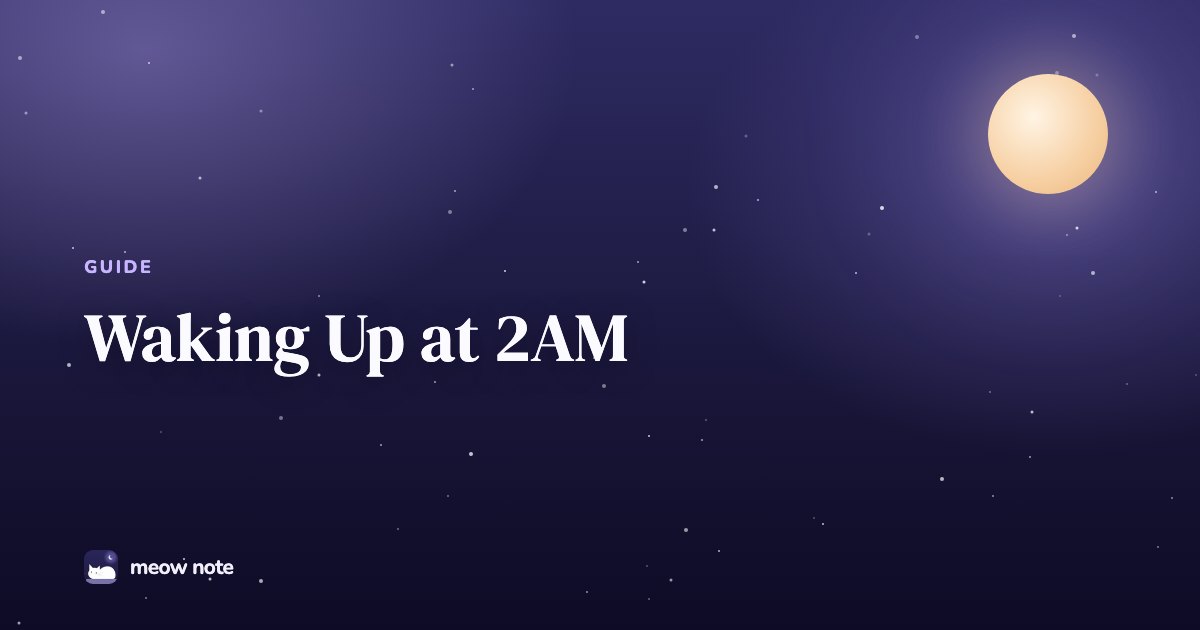 Dark bedroom at night with soft moonlight and the title Waking Up at 2AM