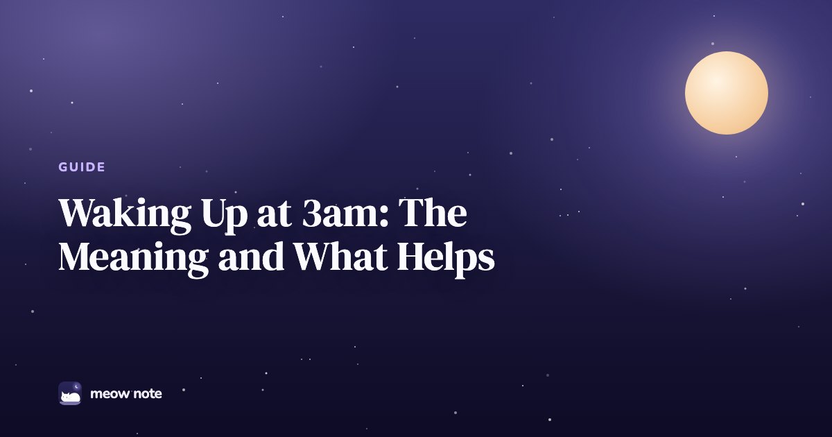 Night sky with a crescent moon and the title Waking Up at 3am: What It Means